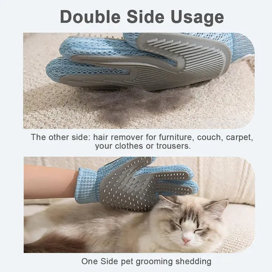 Pet Grooming Glove – Gentle Hair Remover for Dogs & Cats